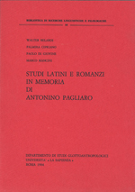 Studi latini e romanzi in memoria di Antonino Pagliaro