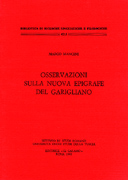 Osservazioni sulla nuova epigrafe del Garigliano (Opuscula IV)