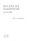 Ricerche Slavistiche Nuova serie Vol. 13 (LIX) 2015